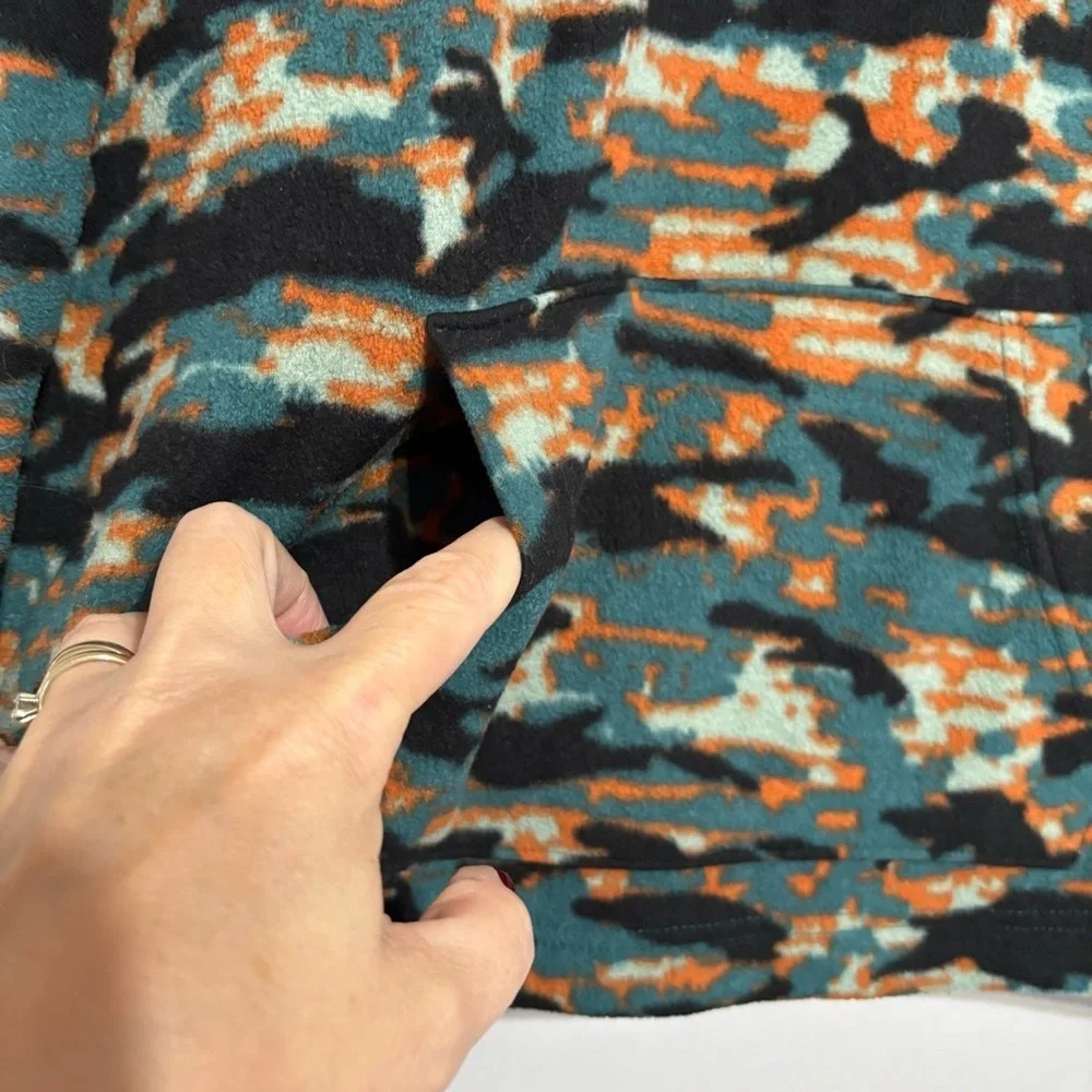 Abercrombie Kids Teal and Orange Camouflage Pullover
